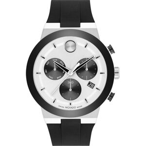 Movado Men's Swiss Chronograph Bold Fusion Black Silicone Strap Watch 44mm - Two Tone