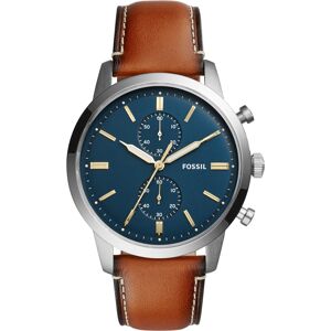 Fossil Men's Chronograph Townsman Light Brown Leather Strap Watch 44mm FS5279 - Brown/Blue