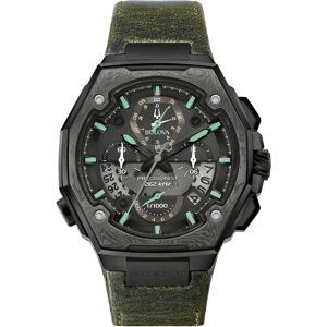 Bulova Men's Precisionist Chronograph Green Leather Strap Watch 44.7x46.8mm, A Special Edition - Green