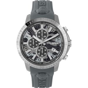 Plein Sport Men's Chronograph Date Quartz Plein Gain Gray Silicone Strap Watch 43mm - Silver