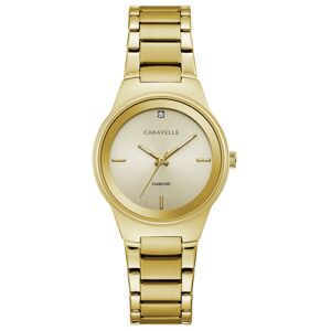 Caravelle Designed by Bulova Women's Diamond-Accent Gold-Tone Stainless Steel Bracelet Watch 30mm - Gold