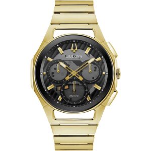 Bulova Men's Chronograph Curv Progressive Sport Gold-Tone Stainless Steel Bracelet Watch 44mm - Gold