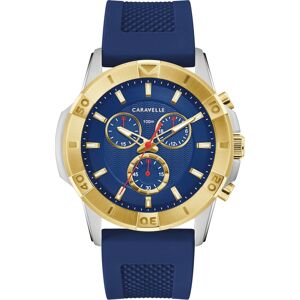 Caravelle designed by Bulova Men's Chronograph Blue Silicone Strap Watch 44mm - Blue