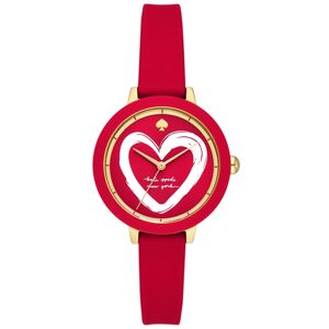 kate spade new york Women's Park Row Three Hand Red Silicone Watch 34mm - Red
