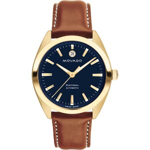 Movado Men's Heritage Datron Swiss Automatic Cognac Genuine Leather Strap Watch 40mm - Brown