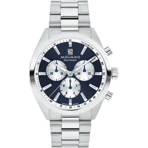 Movado Men's Datron Swiss Quartz Chrono Silver Tone Stainless Steel Watch 40mm - Silver-Tone