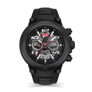 Ducati Corse Men's Quartz Black Genuine Leather Silicone Watch 49mm - Black