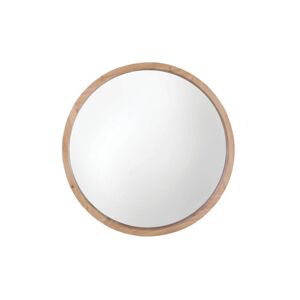 Mirrorize Round Natural Wood Frame Bathroom Vanity Wall Mirror, 30
