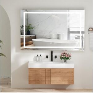 Simplie Fun Bathroom Vanity Led Lighted Mirror-(Horizontal/Vertical with double bond)-36X28in - Natural