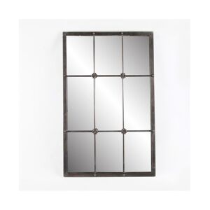 Luxen Home Metal Window Frame Wall Mirror - Brown