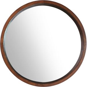 Mirrorize Round Wood Frame Bathroom Vanity Wall Mirror, 22