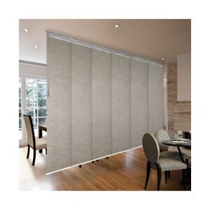 Rod Desyne Oat Brown Blind, 6-Panel Single Rail Panel Track Extendable 70