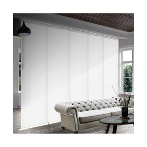 Rod Desyne Laci White Blind 5-Panel Single Rail Panel Track Extendable 58