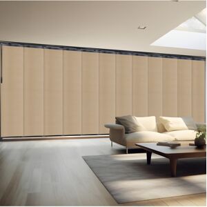 Rod Desyne Dunmore Cream Blind 12-Panel Double Rail Panel Track Extendable 140