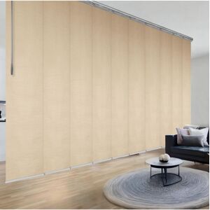 Rod Desyne Flax Gold Blind 10-Panel Double Rail Panel Track Extendable 120