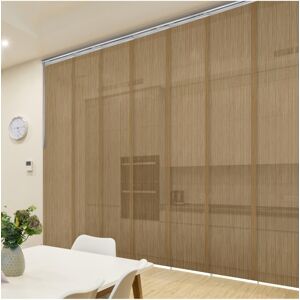 Rod Desyne Dappled Gold Blind 7-Panel Single Rail Panel Track Extendable 110