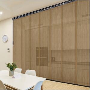 Rod Desyne Dappled Gold Blind 7-Panel Single Rail Panel Track Extendable 110