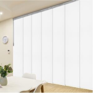 Rod Desyne Laci White Blind 7-Panel Single Rail Panel Track Extendable 110