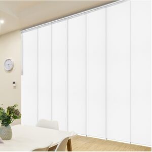 Rod Desyne Laci White Blind 7-Panel Single Rail Panel Track Extendable 110