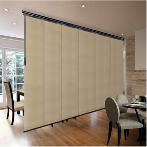 Rod Desyne Dunmore Cream Blind 6-Panel Single Rail Panel Track Extendable 70