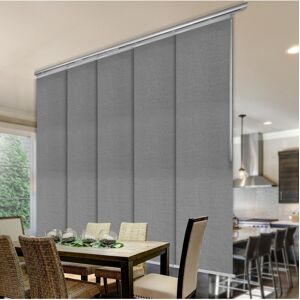 Rod Desyne Woven Gray 5-Panel Blind, Single Rail Panel Track 58-110