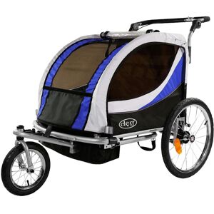 ClevrPlus Deluxe 3-in-1 Bike Trailer Stroller Jogger for Kids, Blue - Blue