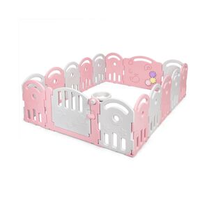 Costway 20-Panel Baby Playpen Kids Activity Center Home - Pink