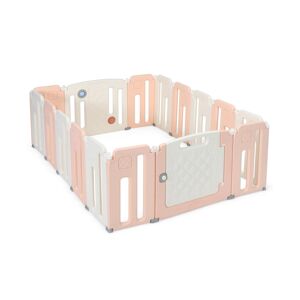Slickblue 16 Panels Baby Safety Playpen with Drawing Board - Pink