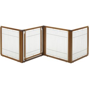 Richell Convertible Elite Pet Gate - 4 Panel - Brown