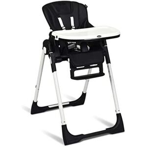 Slickblue Foldable High chair with Multiple Adjustable Backrest - Black