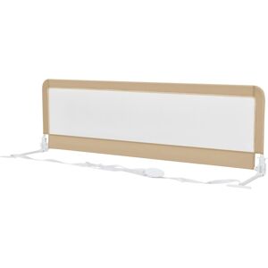 Slickblue 71 Inch Extra Long Swing Down Bed Guardrail with Safety Straps - Beige