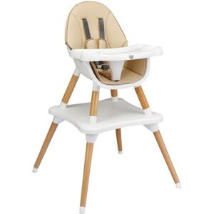 Slickblue 5-in-1 Baby Eat and Grow Convertible Wooden High Chair with Detachable Tray - Khaki