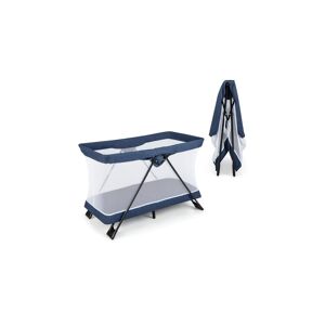 Slickblue Foldable Baby Playpen with Removable Mattress and Washable Cover - Navy Blue
