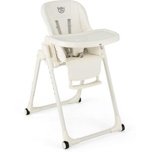 Costway Foldable Baby High Chair w/ Double Removable Trays - Grey