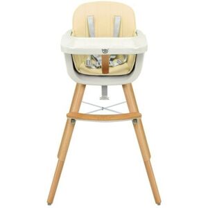 Slickblue Wooden Baby 3 in 1 Convertible High chair with Cushion - White