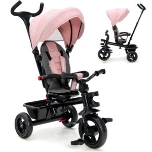 Costway 4-in-1 Baby Tricycle Toddler Trike w/ Convertible Seat - Pink