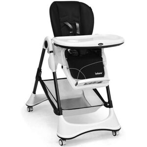 Slickblue A-Shaped High Chair with 4 Lockable Wheels - Black