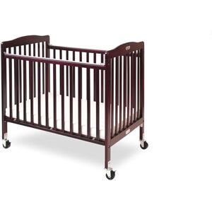 L.a. Baby The Little Wood Crib-Mini/Portable Folding Wood Crib-Cherry - Cherry