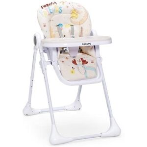 Slickblue Baby High Chair Folding Feeding Chair with Multiple Recline and Height Positions - Beige