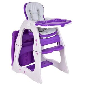 Slickblue 3 in 1 Infant Table and Chair Set Baby High Chair - Purple