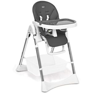 Slickblue Foldable High Chair with Large Storage Basket - Grey