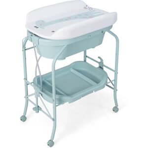 Gouun Portable Baby Changing Table with Storage Basket and Shelves - Blue