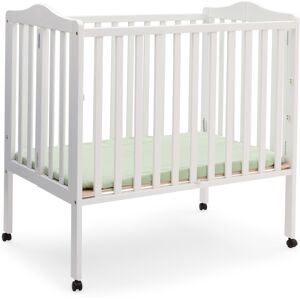 Delta Children Folding Portable Mini Baby Crib with Mattress - White