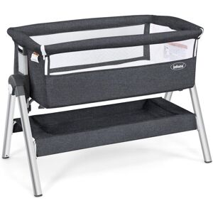 Slickblue Portable Baby Bedside Sleeper with Adjustable Heights and Angle - Grey