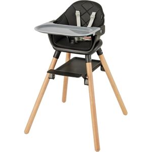 Slickblue 6 in 1 Convertible Highchair with Safety Harness and Removable Tray - Black