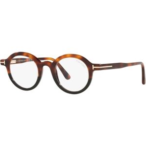 Tom Ford TR001334 Unisex Round Eyeglasses - Tortoise Light