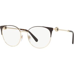 Bvlgari BV2203 Women's Round Eyeglasses - Brown, Pale Gold-Tone