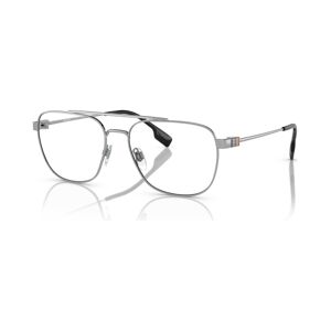 Burberry Men's Square Eyeglasses, BE1377 57 - Silver-Tone