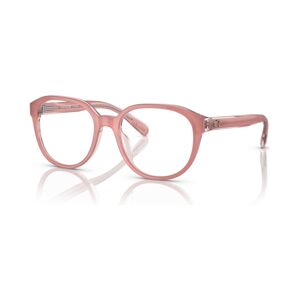 Coach Women's Round Eyeglasses, HC6209U 52 - Milky Pink, Transparent Pink