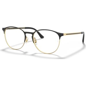 Ray-Ban RB6375 Optics Unisex Round Eyeglasses - Black Gold-Tone